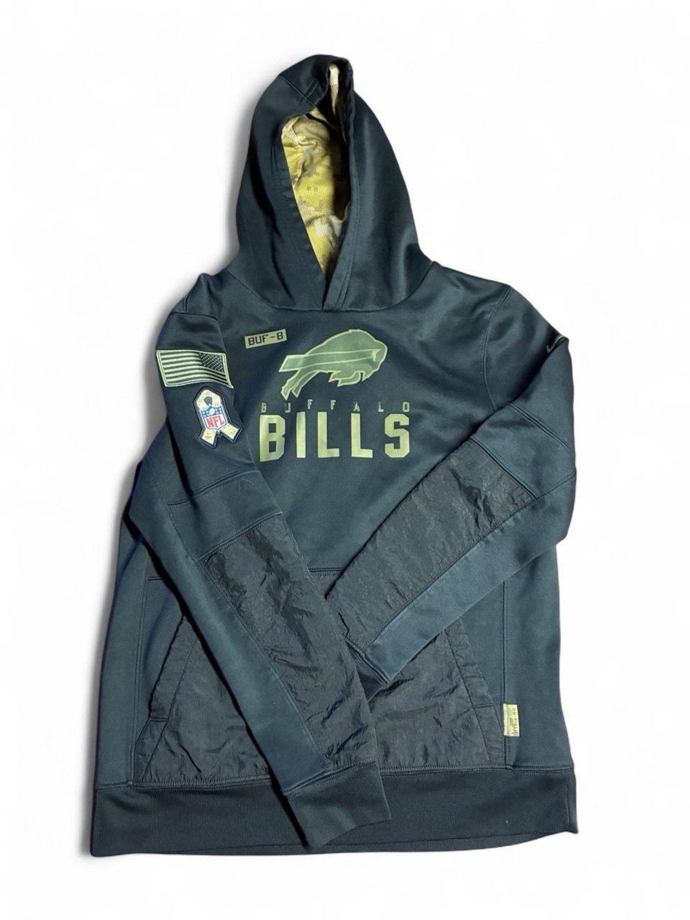 Nike Dri-Fit Buffalo Bills NFL Salute to Service Black Pullover Hoodie Kids L